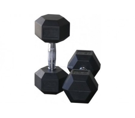 Body Maxx Rubber Coated Hex Dumbells 12.5 KG X 1 Pair